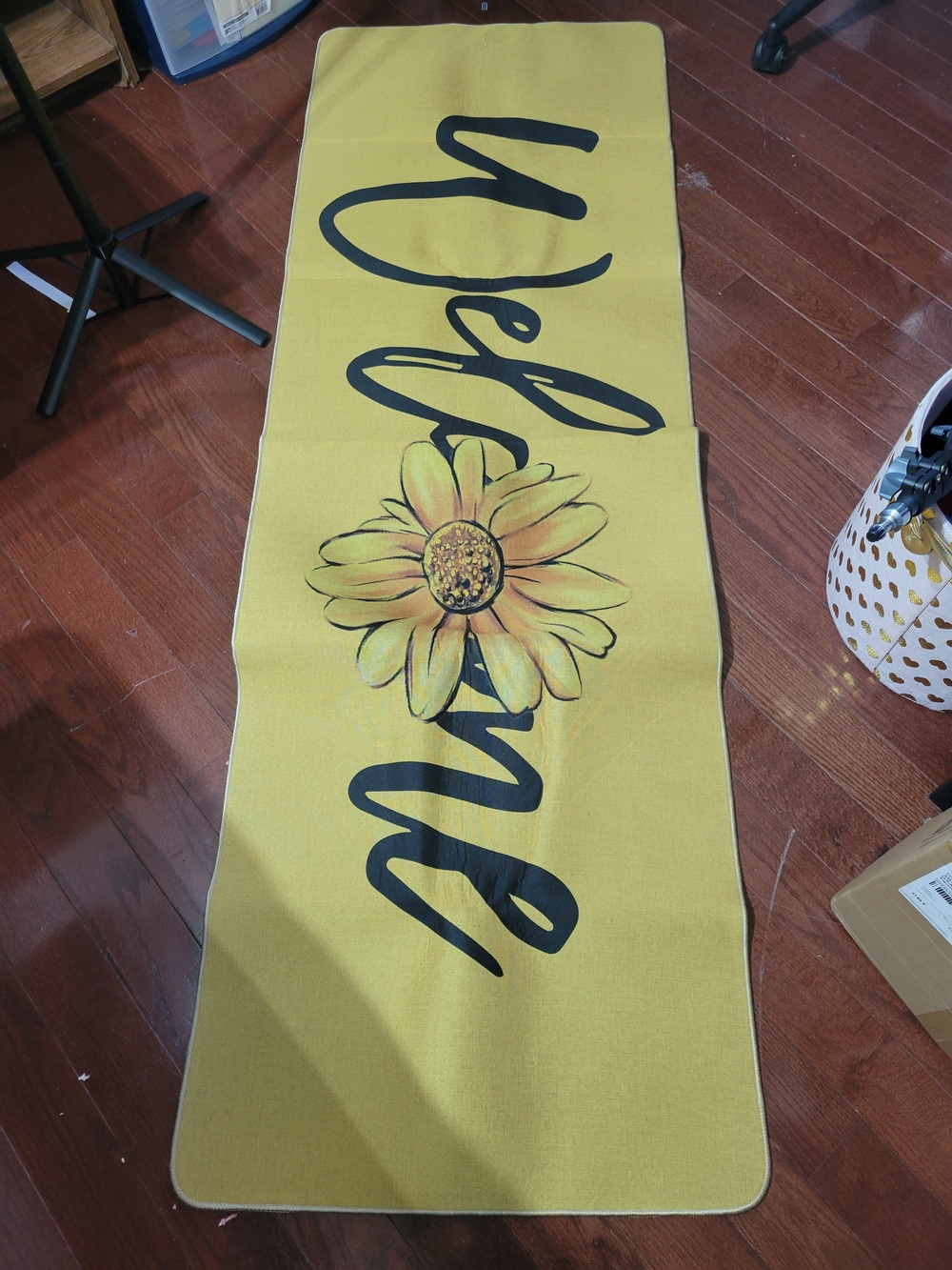 Yellow 'Welcome' Sunflower Wall Runner - Brand